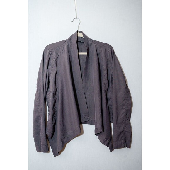 Eileen Fisher M purplish gray open short cardigan linen blend casual office - Picture 1 of 7